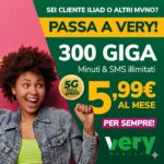Passa a Very 300 Giga Minuti ed sms illimitati